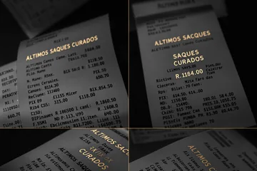 Comprovantes de saque reais